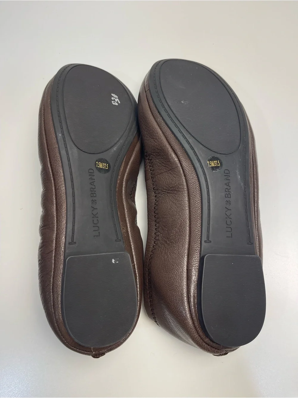 Lucky Brand Dark Brown Leather Slip-On Ballet Flats new without tags 7.5 women